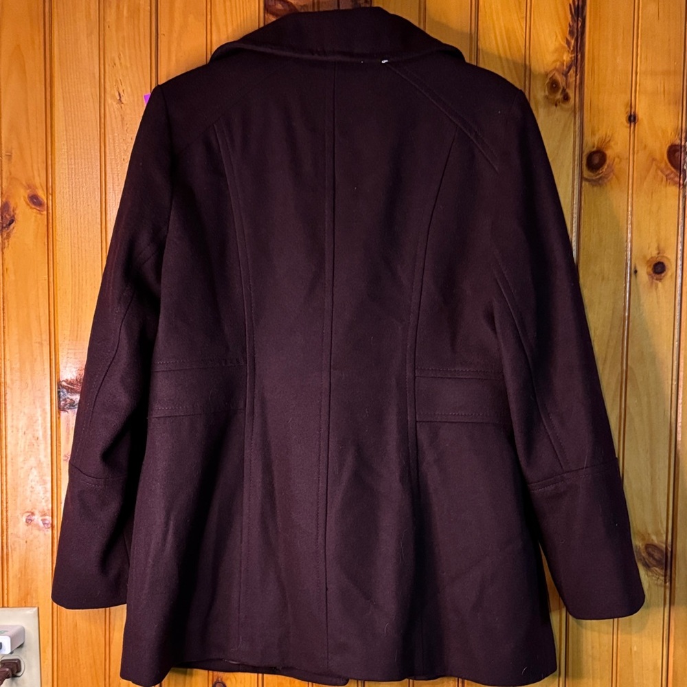 London Fog Rich Purple Pea Coat - Picture 6 of 6